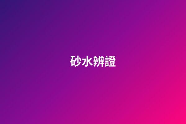 砂水辨證