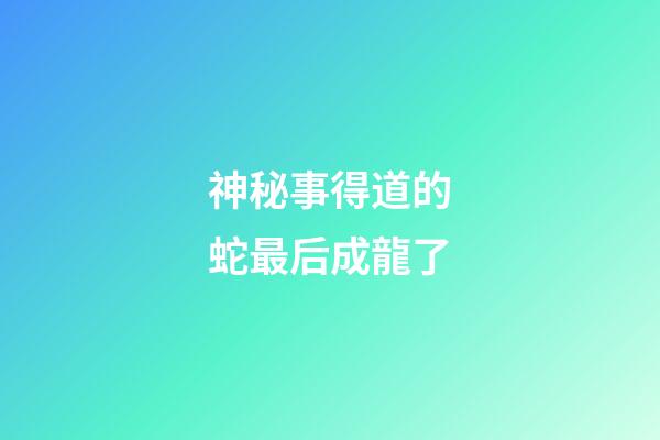 神秘事得道的蛇最后成龍了