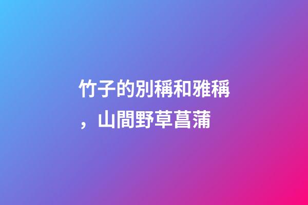 竹子的別稱和雅稱，山間野草菖蒲-第1張-觀點-玄機派