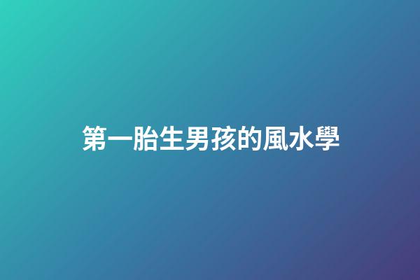 第一胎生男孩的風水學