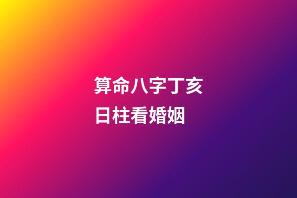 算命八字丁亥日柱看婚姻