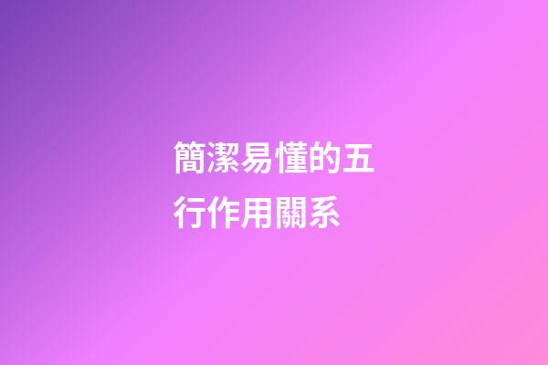 簡潔易懂的五行作用關系