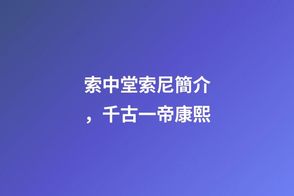 索中堂索尼簡介，千古一帝康熙-第1張-觀點(diǎn)-玄機(jī)派