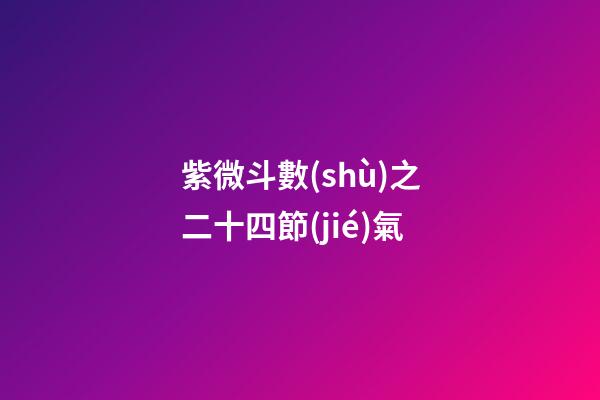 紫微斗數(shù)之二十四節(jié)氣