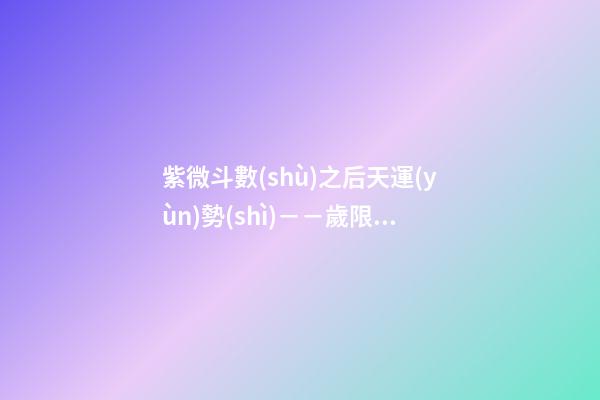紫微斗數(shù)之后天運(yùn)勢(shì)－－歲限的分析推斷：大限入十二宮人事吉兇簡(jiǎn)