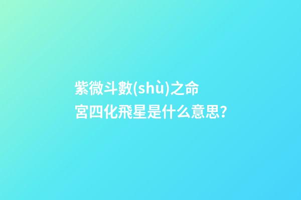紫微斗數(shù)之命宮四化飛星是什么意思？