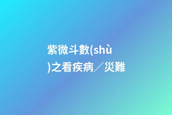 紫微斗數(shù)之看疾病／災難