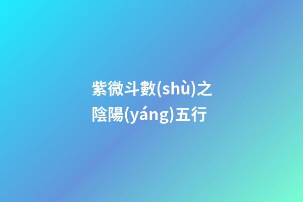 紫微斗數(shù)之陰陽(yáng)五行