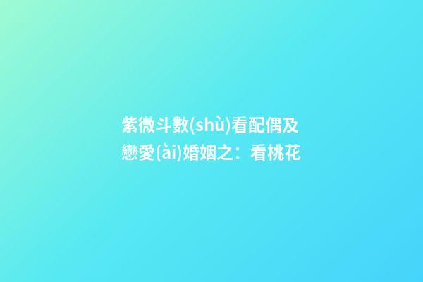 紫微斗數(shù)看配偶及戀愛(ài)婚姻之：看桃花