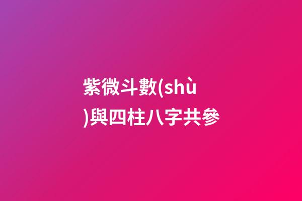 紫微斗數(shù)與四柱八字共參