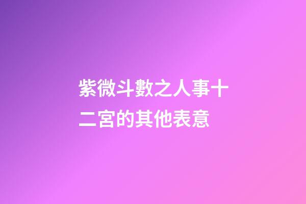 紫微斗數之人事十二宮的其他表意