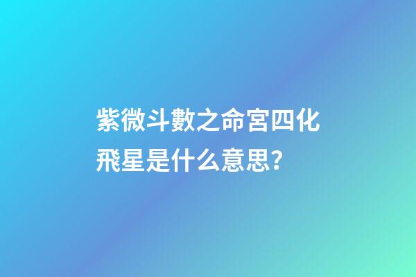 紫微斗數之命宮四化飛星是什么意思？