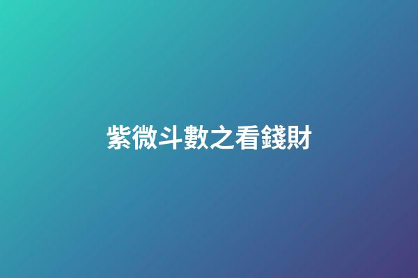紫微斗數之看錢財