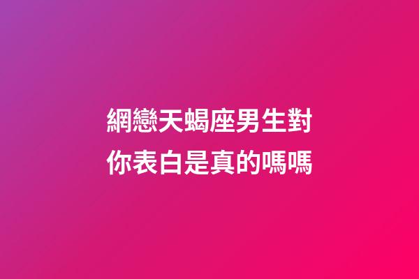 網戀天蝎座男生對你表白是真的嗎嗎-第1張-星座運勢-玄機派