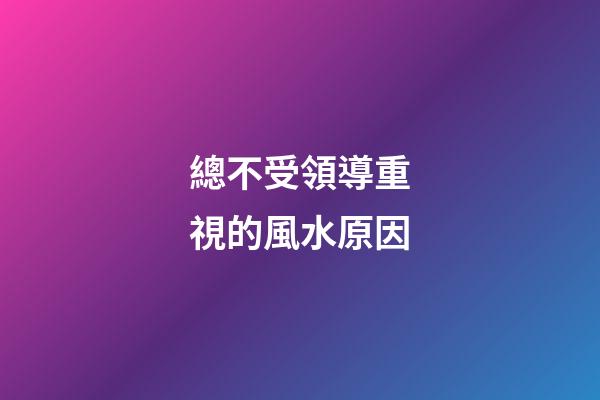 總不受領導重視的風水原因