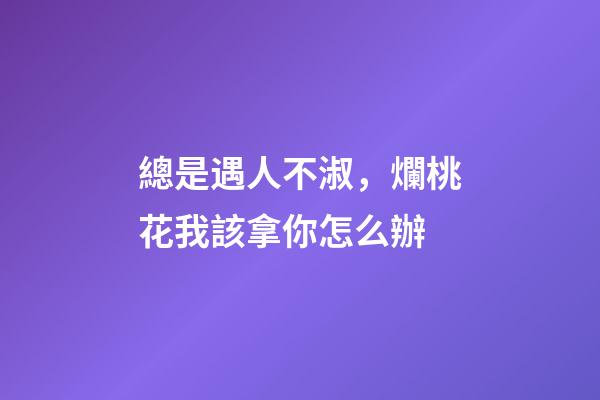 總是遇人不淑，爛桃花我該拿你怎么辦