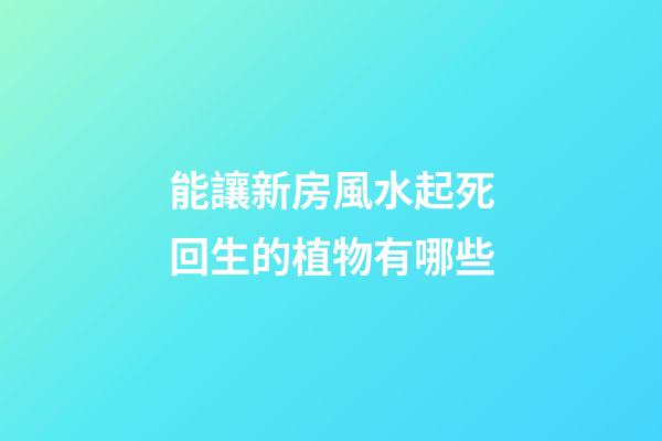 能讓新房風水起死回生的植物有哪些