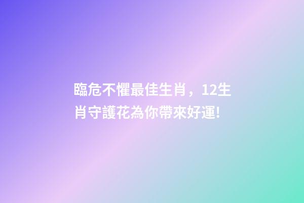 臨危不懼最佳生肖，12生肖守護花為你帶來好運!-第1張-觀點-玄機派