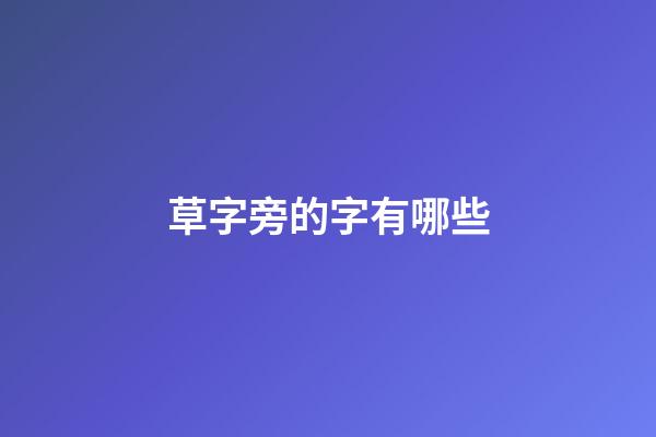 草字旁的字有哪些