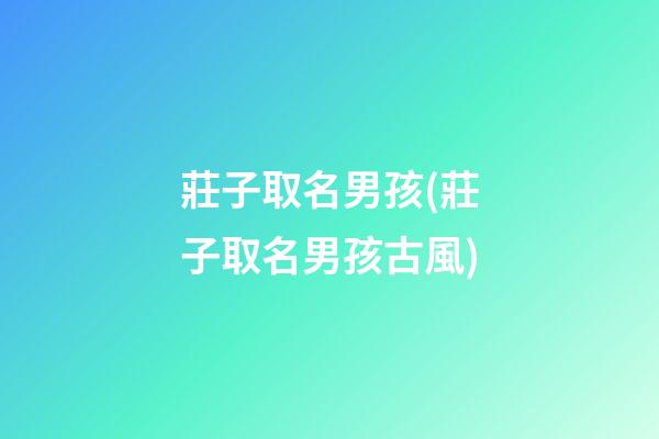 莊子取名男孩(莊子取名男孩古風)