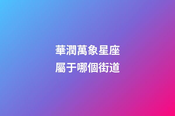 華潤萬象星座屬于哪個街道
