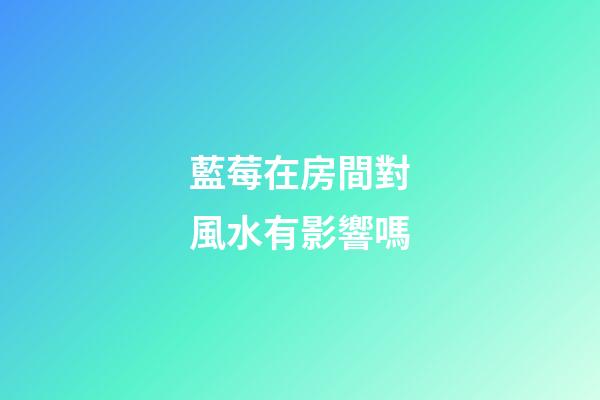 藍莓在房間對風水有影響嗎