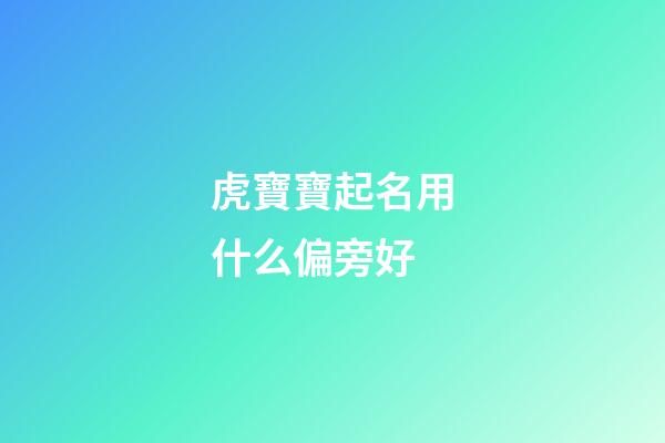 虎寶寶起名用什么偏旁好(虎寶寶起名用什么偏旁好一點)-第1張-寶寶起名-玄機派