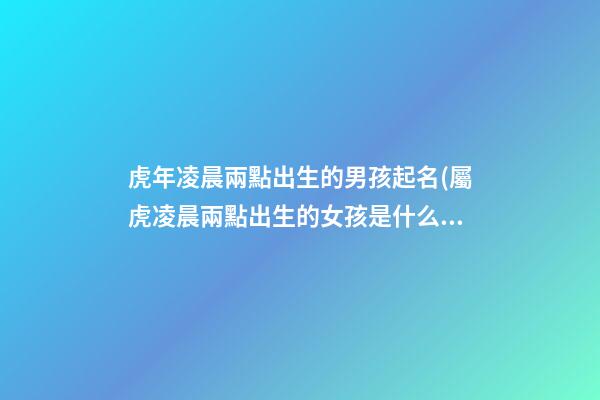 虎年凌晨兩點出生的男孩起名(屬虎凌晨兩點出生的女孩是什么虎)