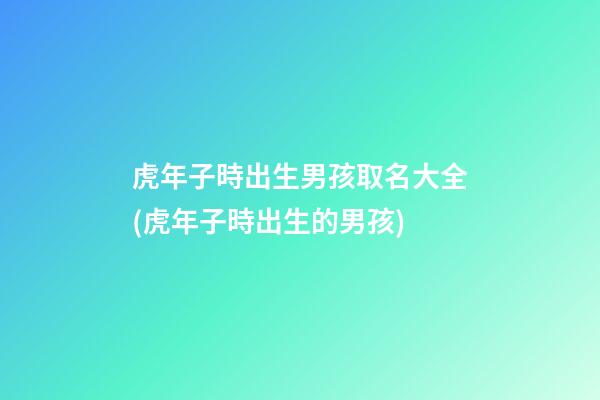 虎年子時出生男孩取名大全(虎年子時出生的男孩)
