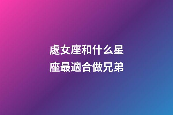 處女座和什么星座最適合做兄弟-第1張-星座運勢-玄機派