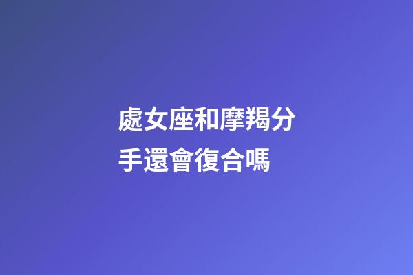 處女座和摩羯分手還會復合嗎-第1張-星座運勢-玄機派