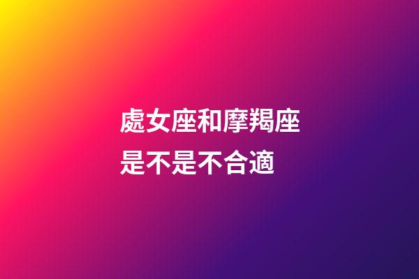 處女座和摩羯座是不是不合適-第1張-星座運(yùn)勢(shì)-玄機(jī)派