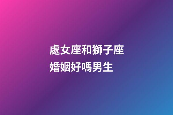 處女座和獅子座婚姻好嗎男生-第1張-星座運勢-玄機派