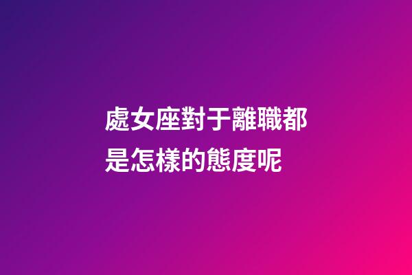 處女座對于離職都是怎樣的態度呢-第1張-星座運勢-玄機派