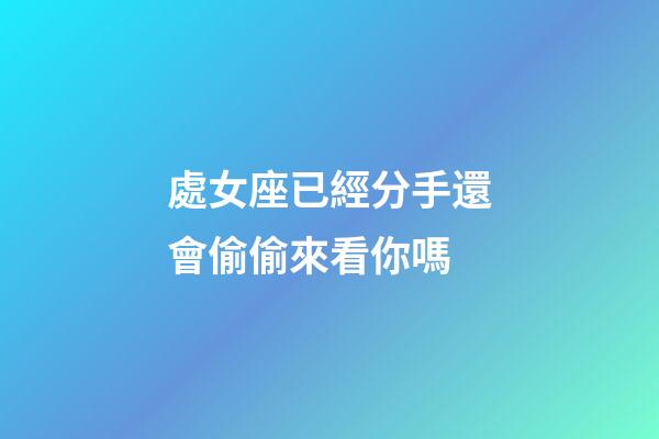 處女座已經分手還會偷偷來看你嗎-第1張-星座運勢-玄機派