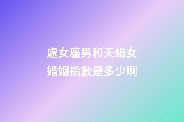 處女座男和天蝎女婚姻指數是多少啊-第1張-星座運勢-玄機派