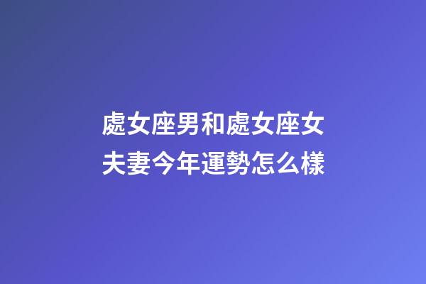 處女座男和處女座女夫妻今年運勢怎么樣-第1張-星座運勢-玄機派