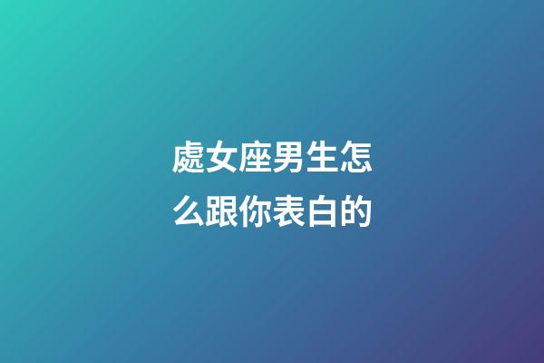處女座男生怎么跟你表白的-第1張-星座運勢-玄機派