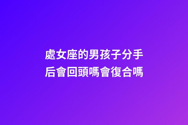 處女座的男孩子分手后會回頭嗎會復合嗎-第1張-星座運勢-玄機派