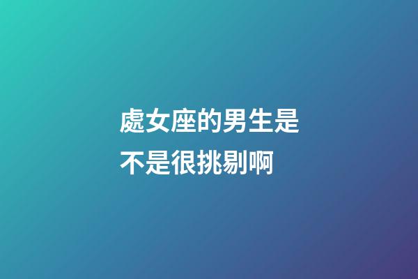 處女座的男生是不是很挑剔啊-第1張-星座運勢-玄機派