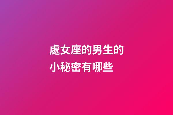 處女座的男生的小秘密有哪些-第1張-星座運勢-玄機派