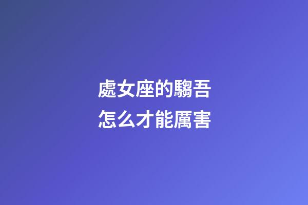 處女座的騶吾怎么才能厲害