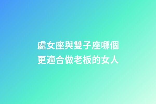 處女座與雙子座哪個更適合做老板的女人-第1張-星座運勢-玄機派