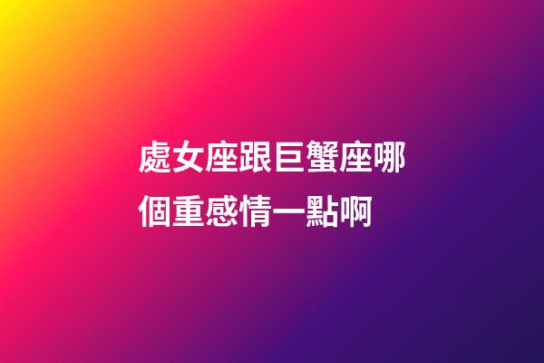處女座跟巨蟹座哪個重感情一點啊-第1張-星座運勢-玄機派