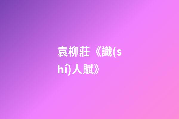 袁柳莊《識(shí)人賦》