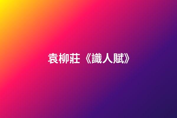 袁柳莊《識人賦》