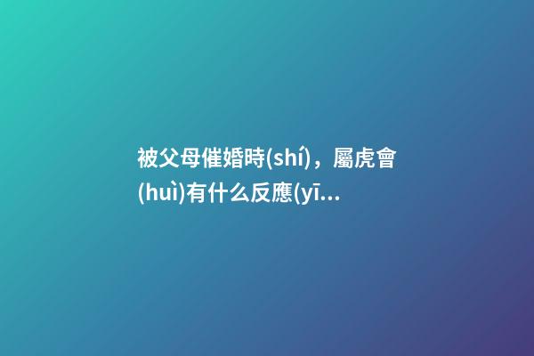 被父母催婚時(shí)，屬虎會(huì)有什么反應(yīng)