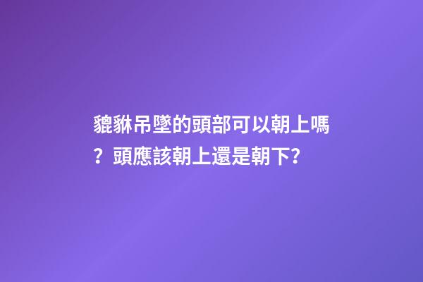 貔貅吊墜的頭部可以朝上嗎？頭應該朝上還是朝下？