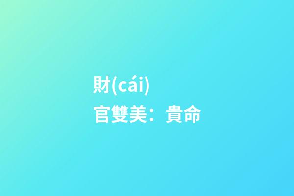 財(cái)官雙美：貴命