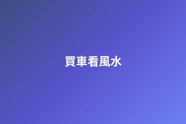 買車看風水